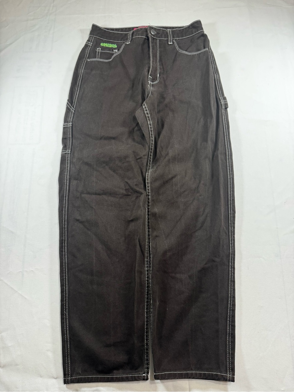 Empyre Women's Relaxed Black Jeans with White Stitching
